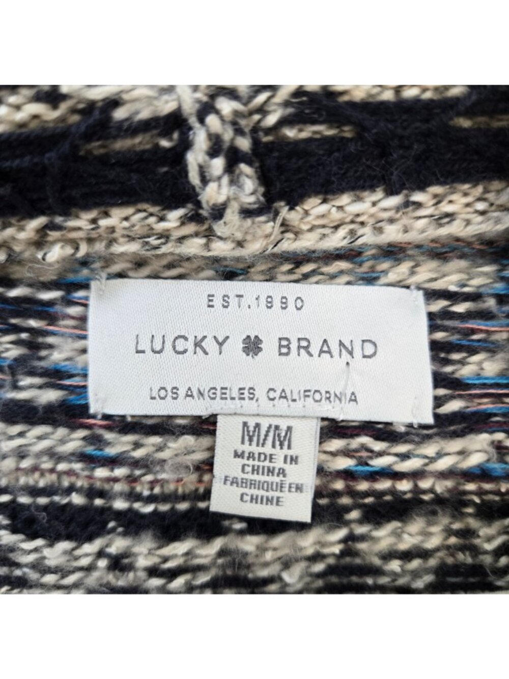 Lucky Brand Aztec Print Open Cardigan Sweater Size Medium - Picture 3 of 6
